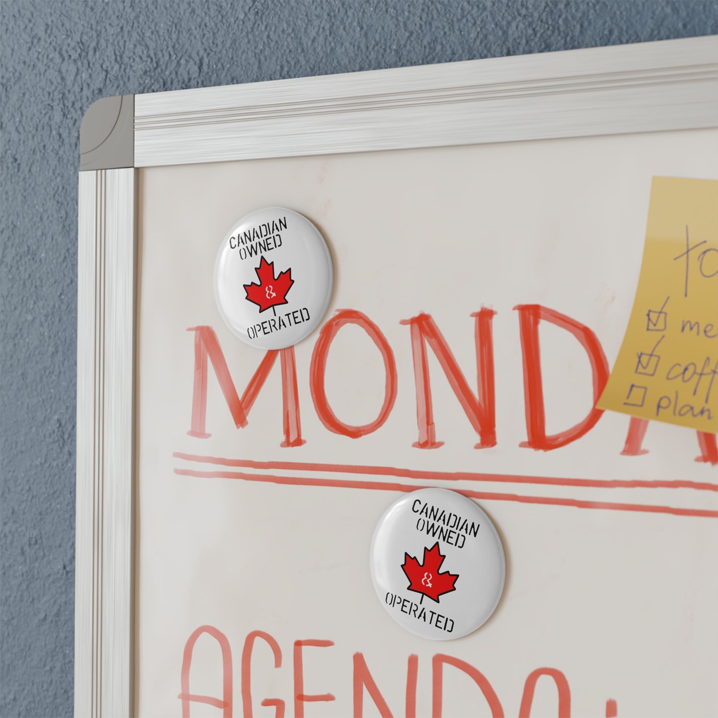 Canadian Owned Operated Button Magnet, Round (1 & 10 pcs)