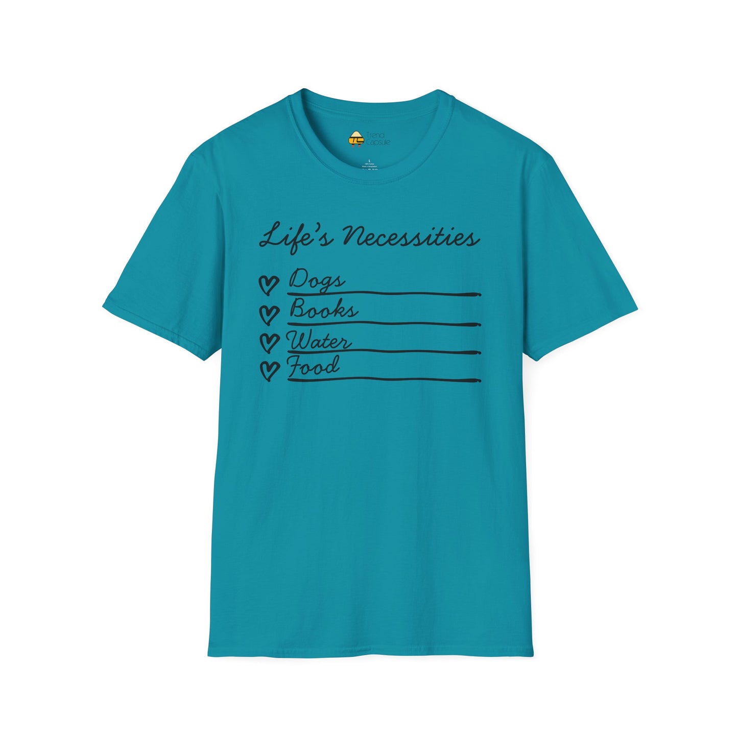 Life's Necessities Dogs & Books Softstyle T-Shirt