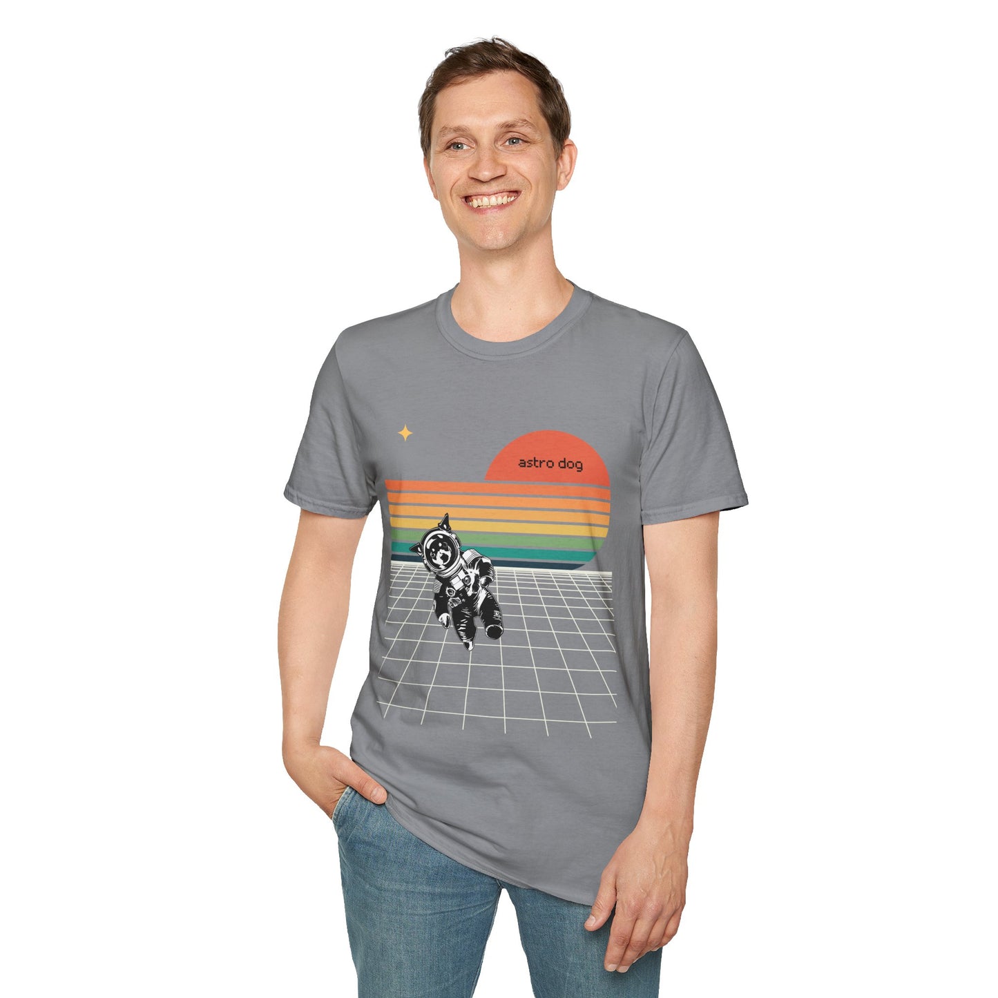 Retro Astro Dog Softstyle T-Shirt