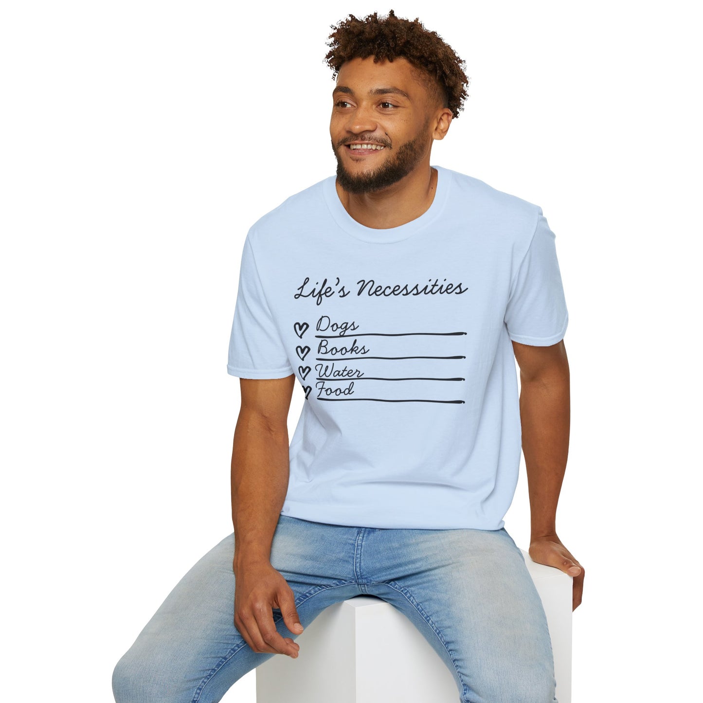 Life's Necessities Dogs & Books Softstyle T-Shirt