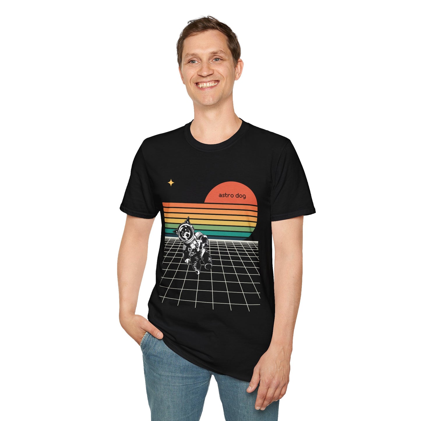 Retro Astro Dog Softstyle T-Shirt