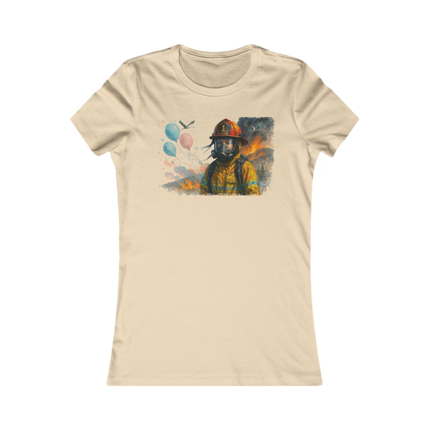 Women's Baby Gender Reveal Party Firefighter Tribute T-Shirt