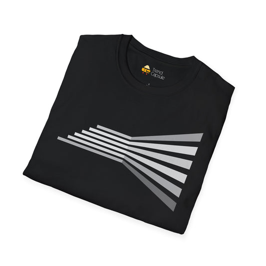 Abstract Monochrome Gradient Stripe T-Shirt