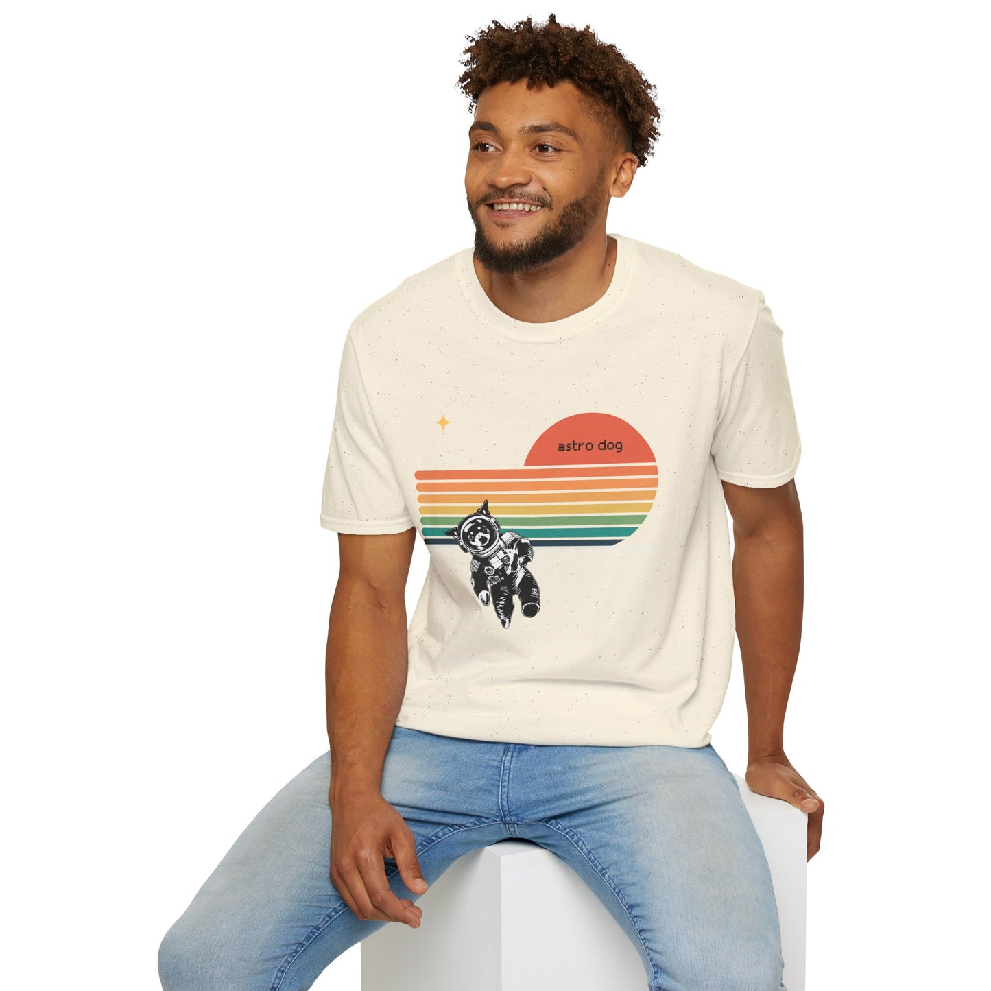 Retro Astro Dog Softstyle T-Shirt