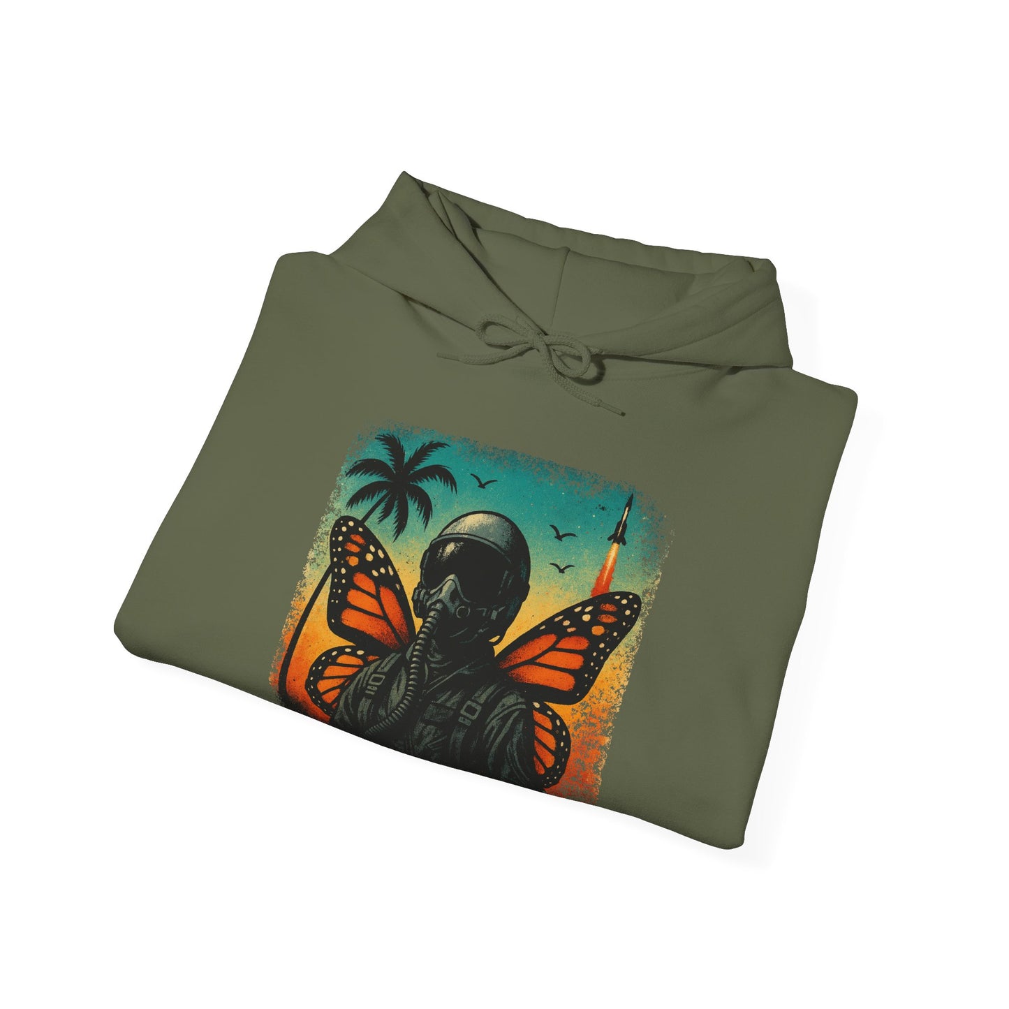 Vintage Jetfighter Summer Butterfly Heavy Hoodie