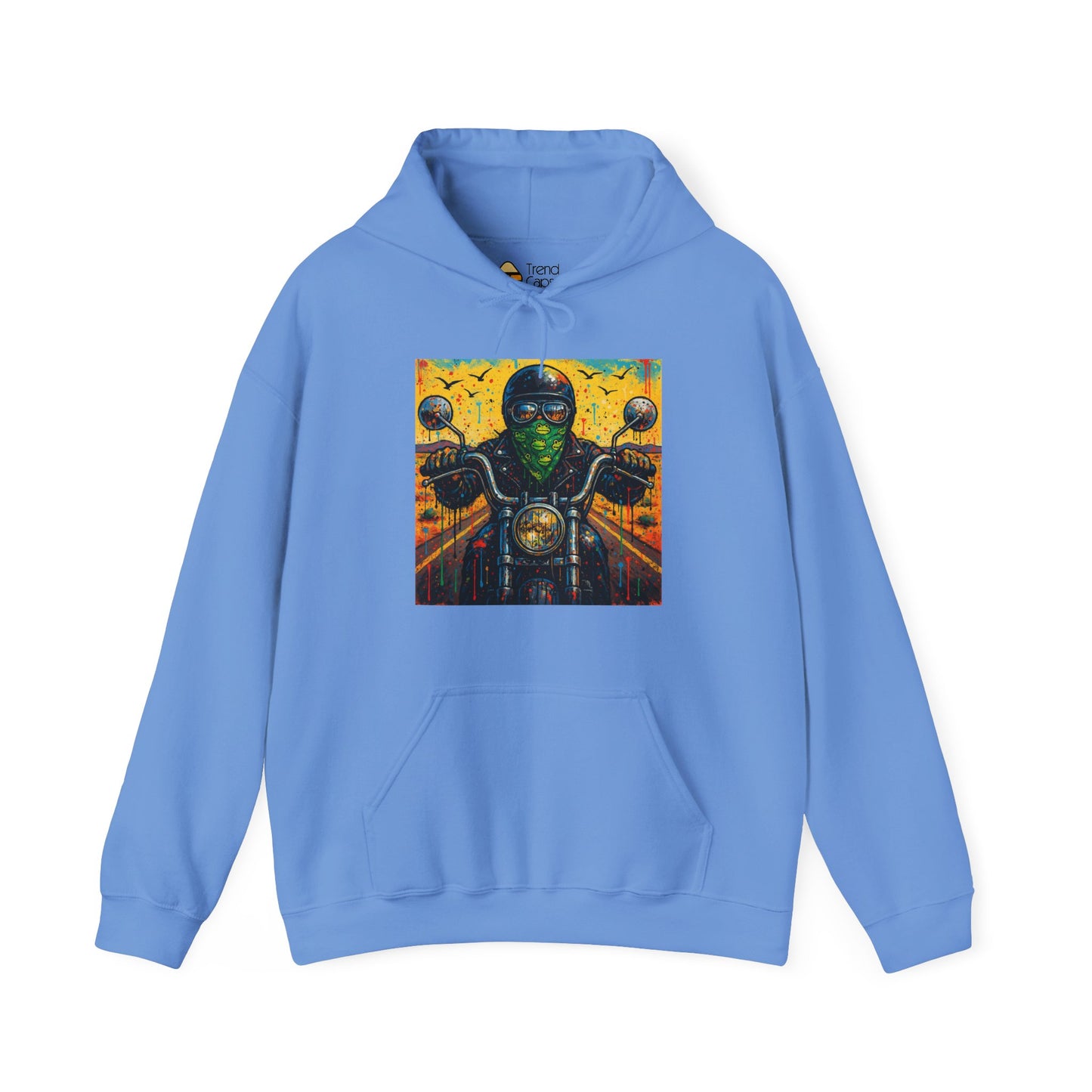 Biker Desert Road Spray-paint Heavy Hoodie