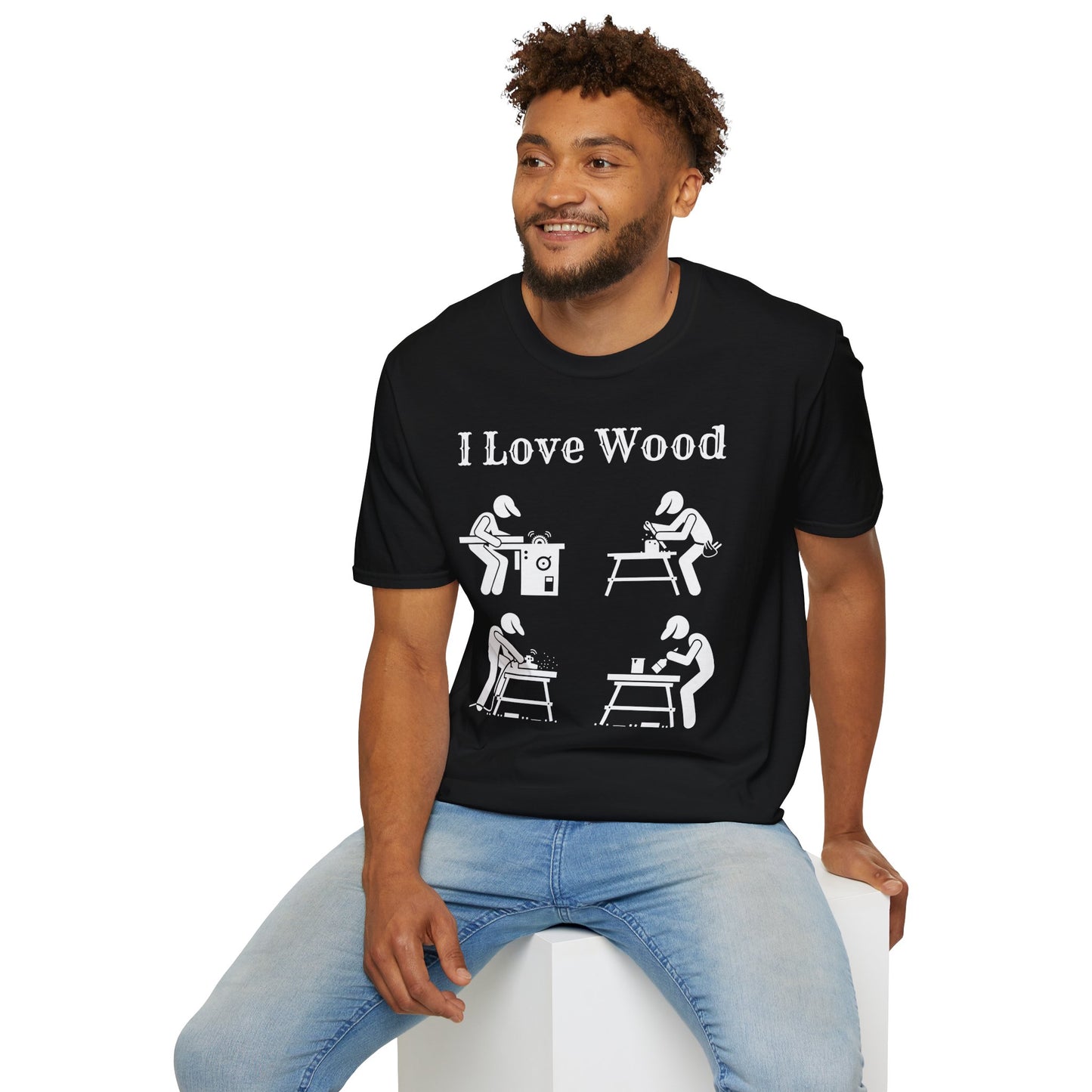 I Love Wood for Craftsmen Softstyle T-Shirt