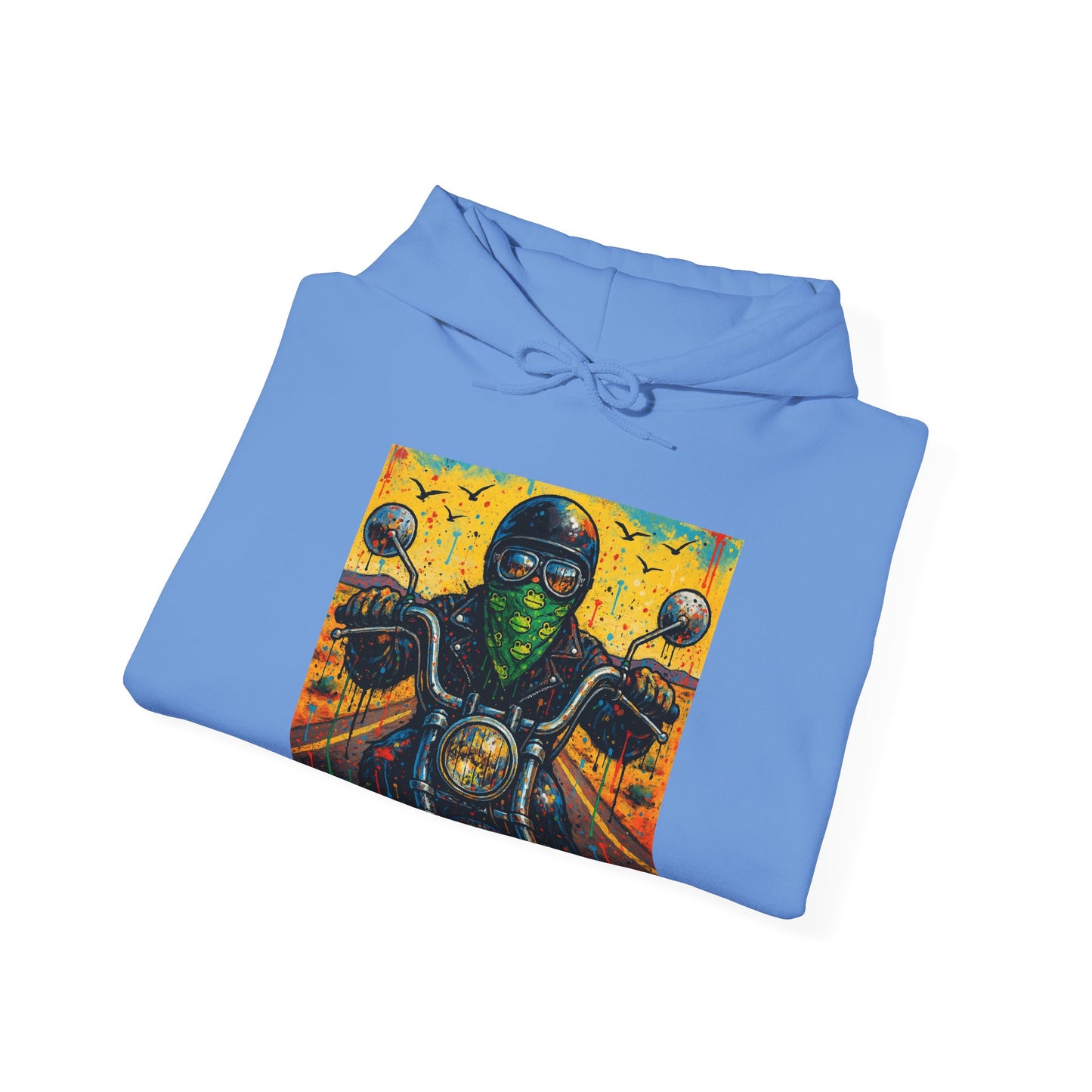 Biker Desert Road Spray-paint Heavy Hoodie