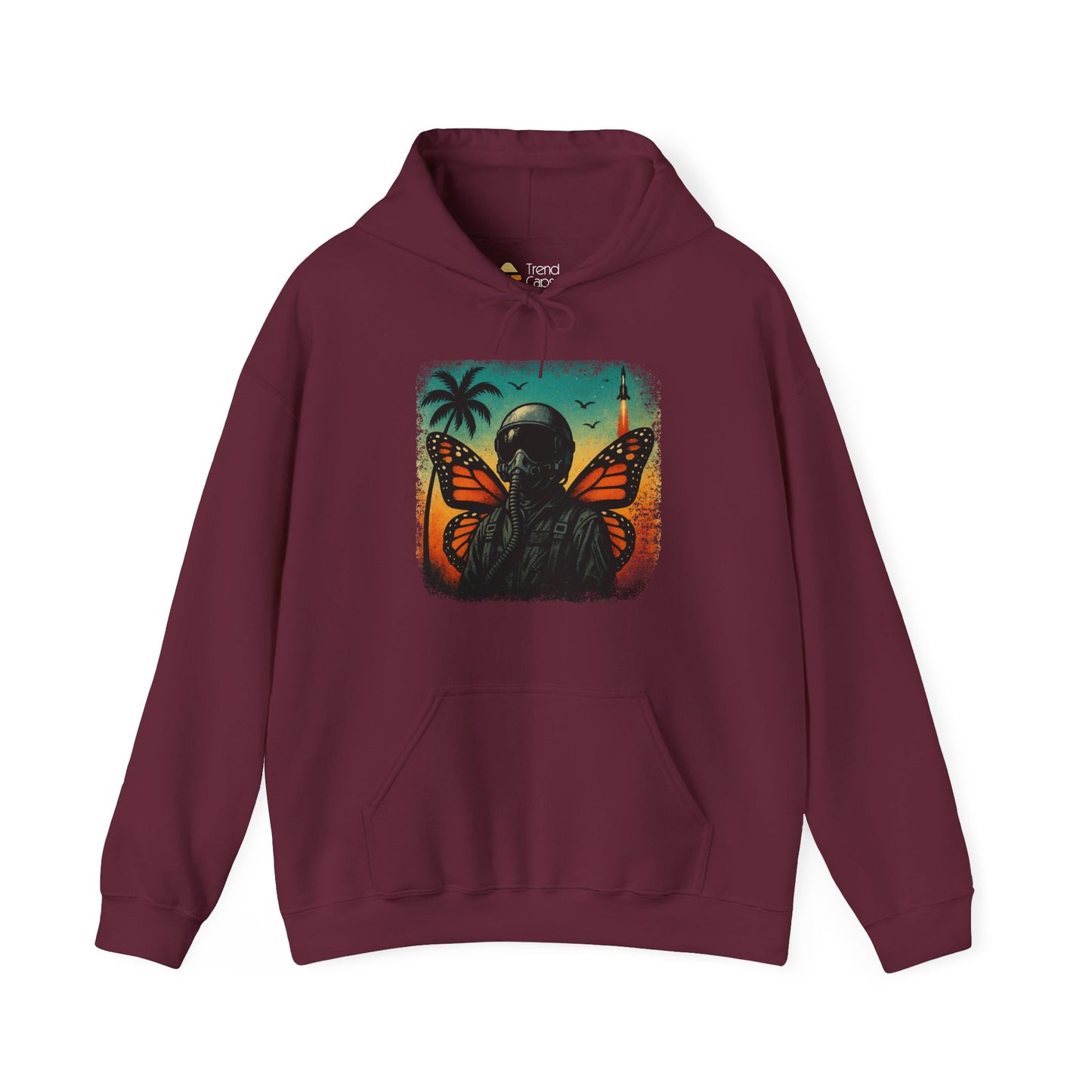 Vintage Jetfighter Summer Butterfly Heavy Hoodie