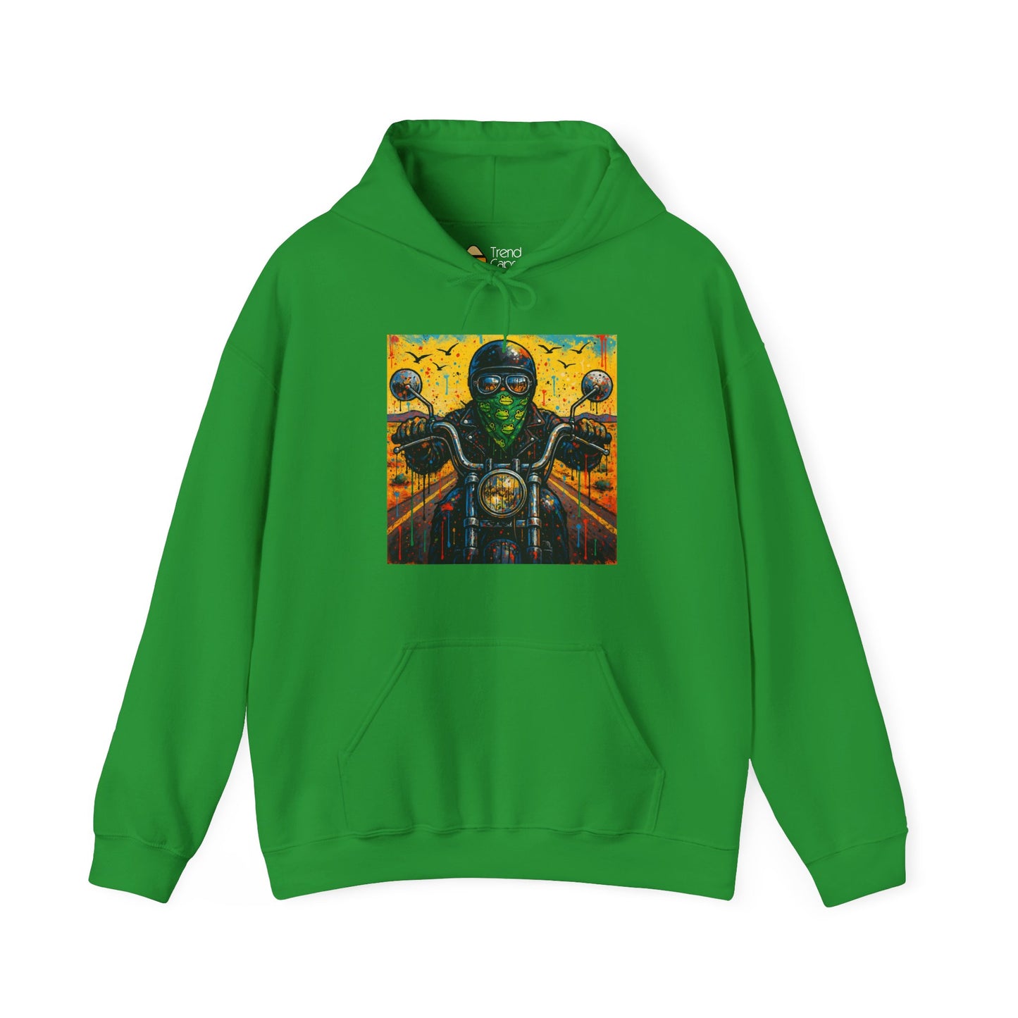 Biker Desert Road Spray-paint Heavy Hoodie