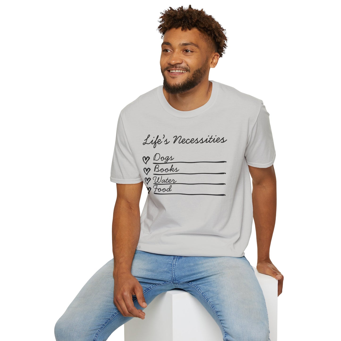 Life's Necessities Dogs & Books Softstyle T-Shirt