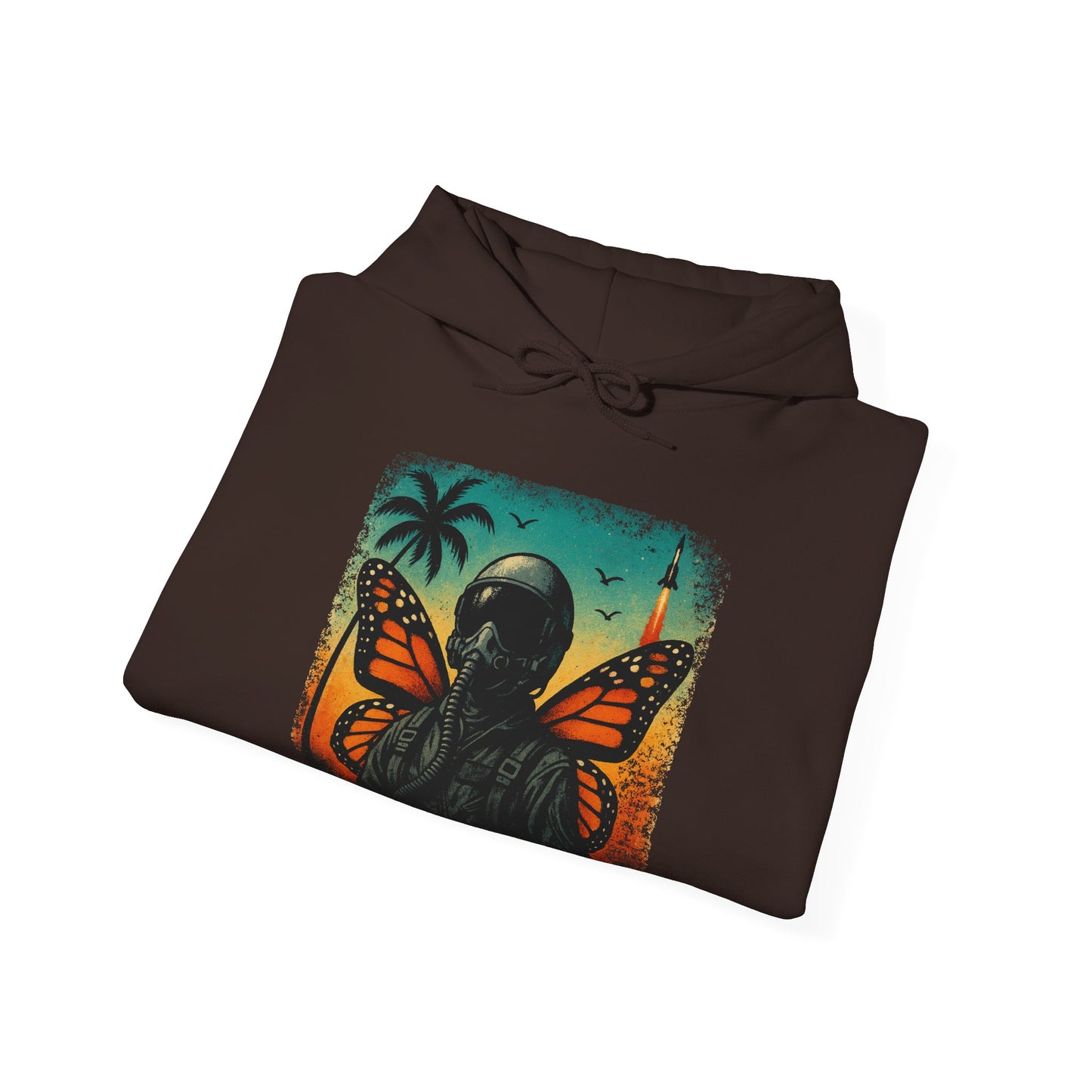 Vintage Jetfighter Summer Butterfly Heavy Hoodie