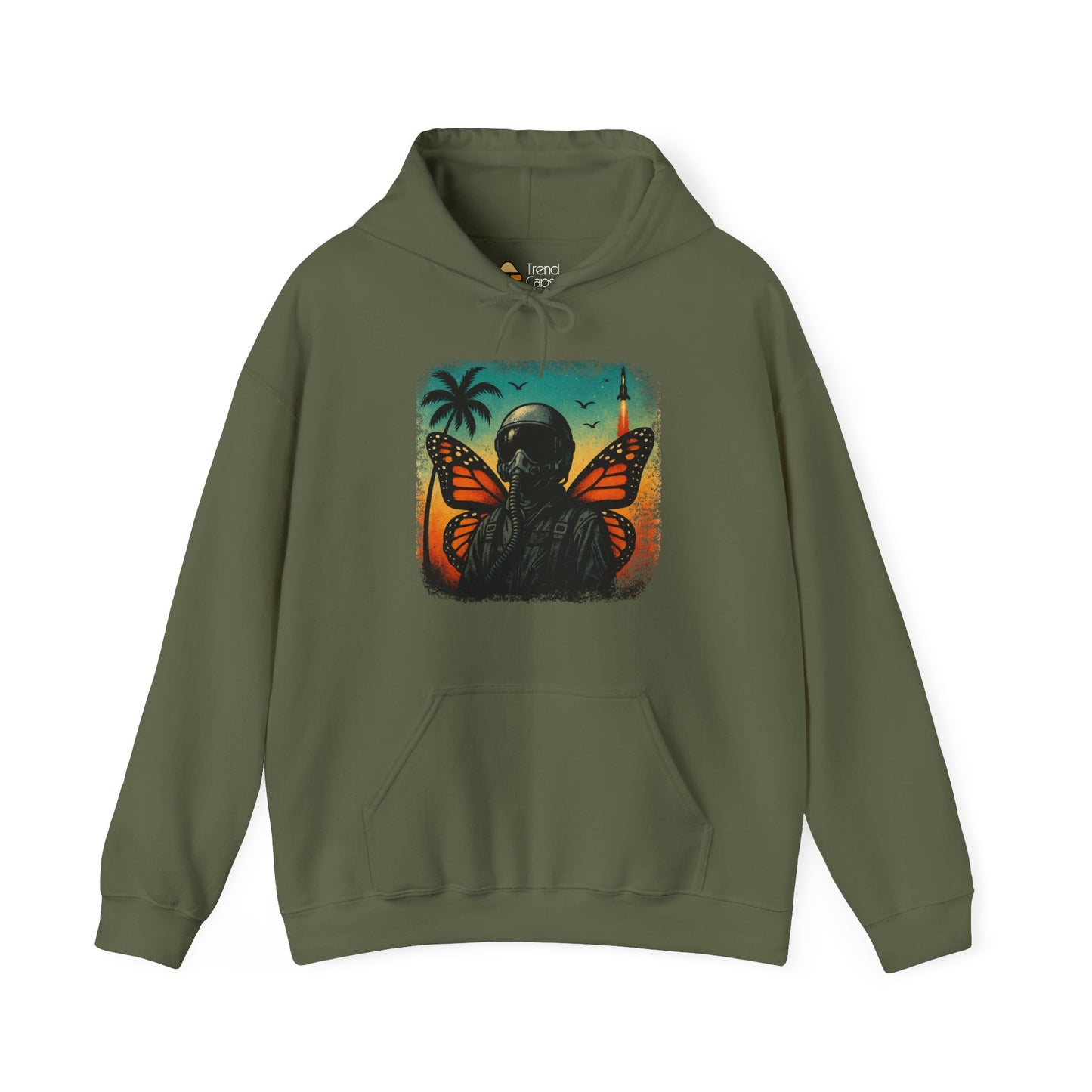 Vintage Jetfighter Summer Butterfly Heavy Hoodie