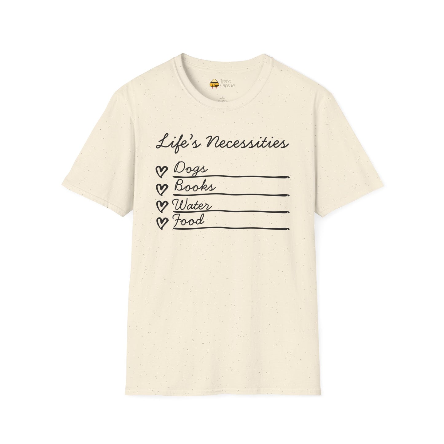 Life's Necessities Dogs & Books Softstyle T-Shirt