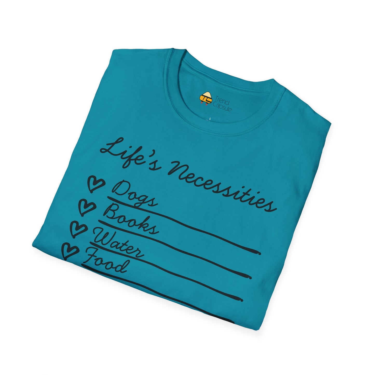Life's Necessities Dogs & Books Softstyle T-Shirt