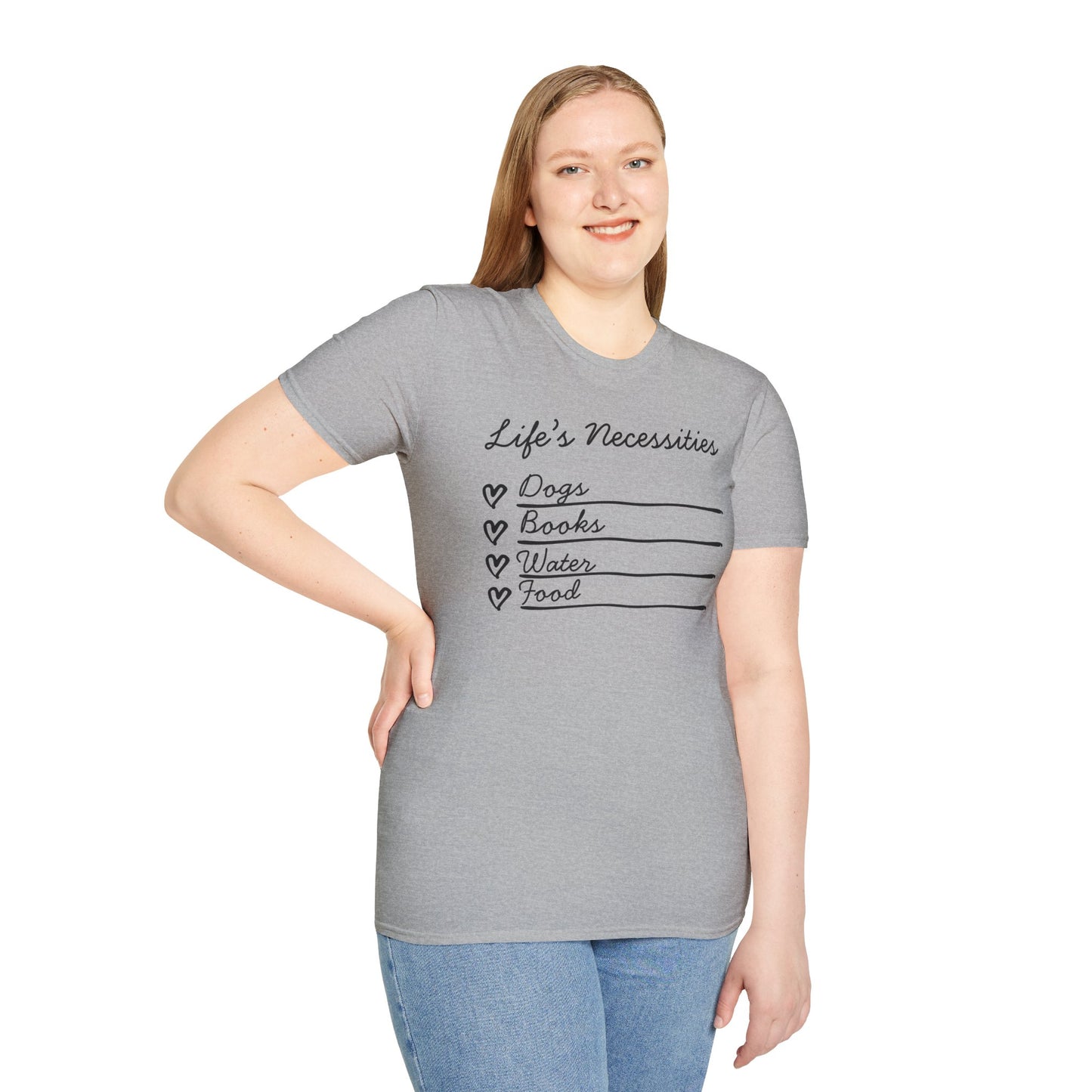 Life's Necessities Dogs & Books Softstyle T-Shirt