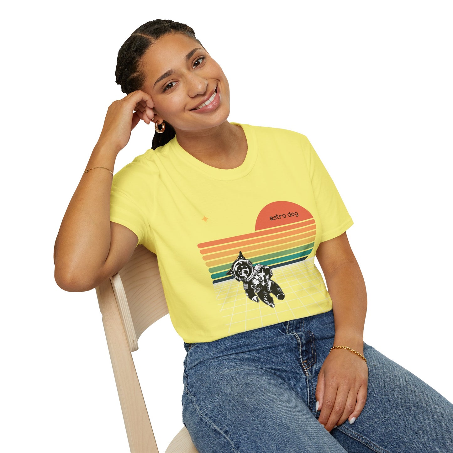 Retro Astro Dog Softstyle T-Shirt