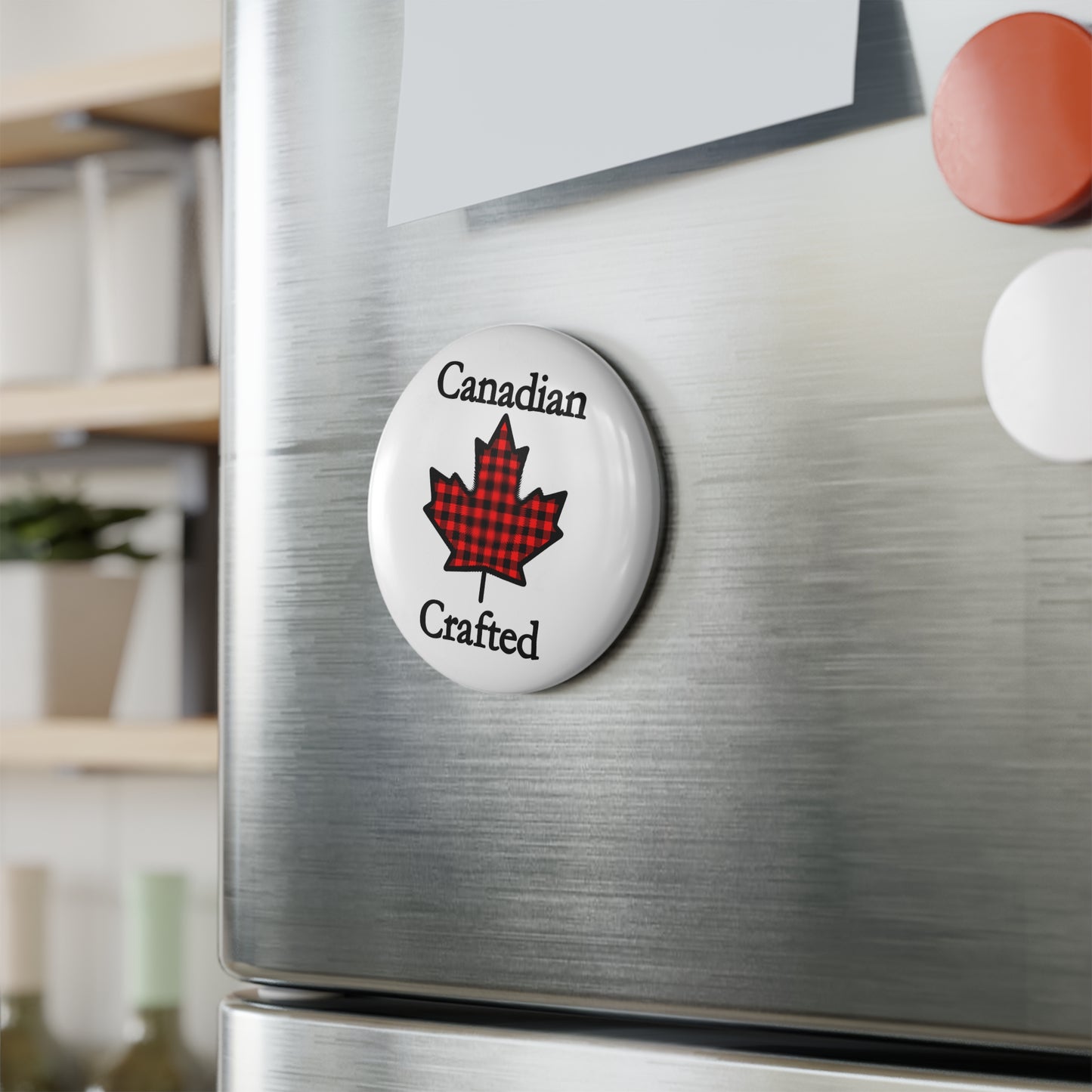 Canadian Crafted Tartan Button Magnet, Round (1 & 10 pcs)