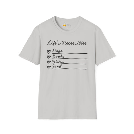 Life's Necessities Dogs & Books Softstyle T-Shirt