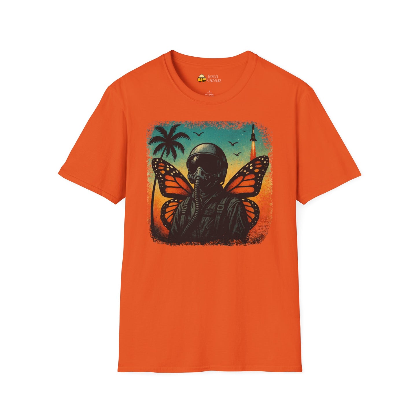 Vintage Jetfighter Summer Butterfly Softstyle T-Shirt