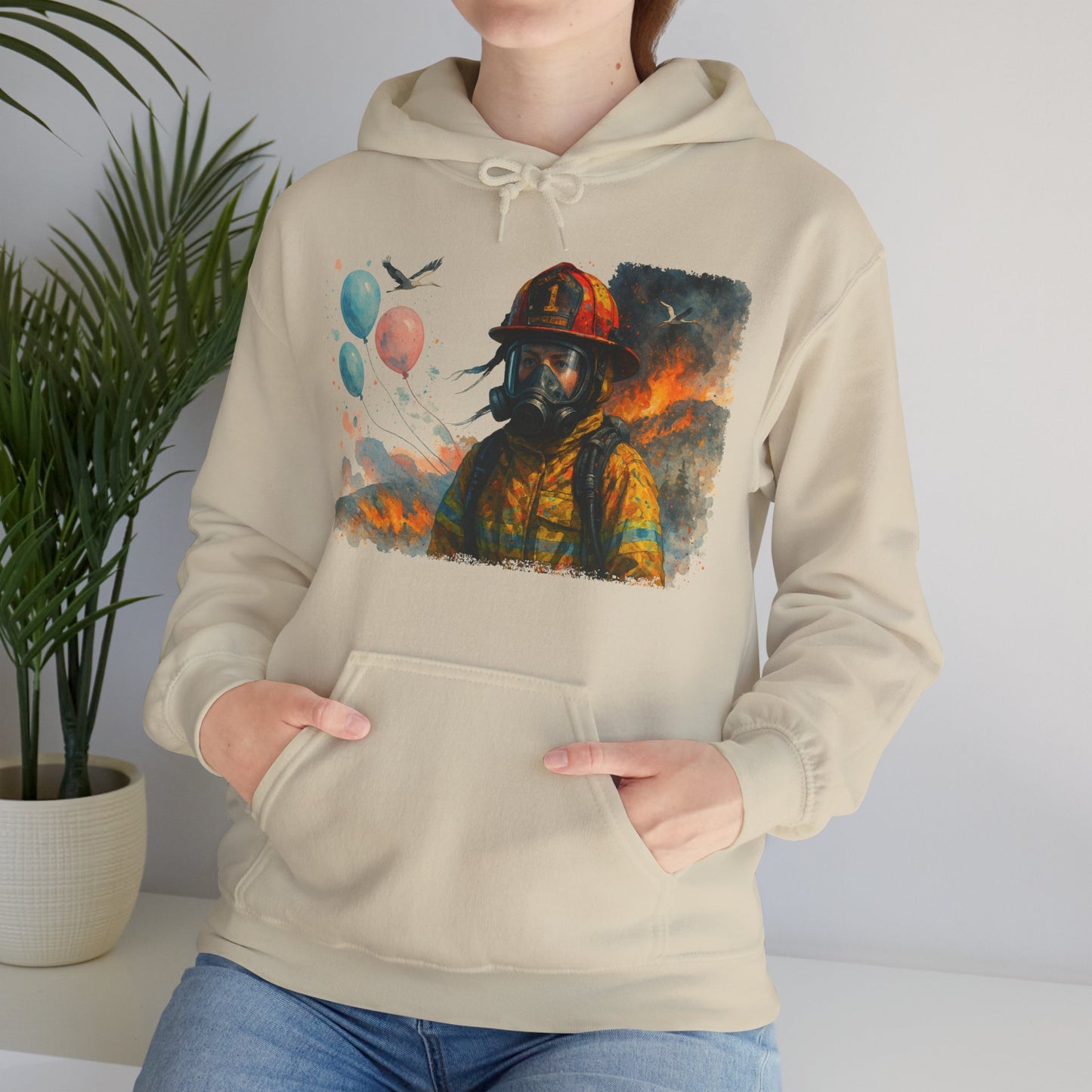 Women's Baby Gender Reveal Gone Wrong Firefighter Tribute Hoodie