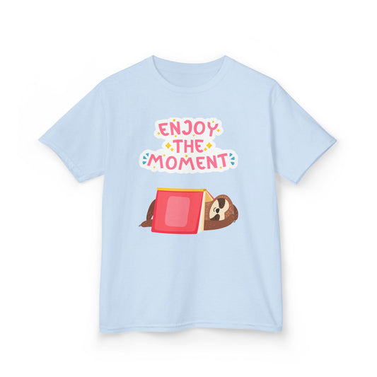 Youth's Enjoy the Moment Sloth Design T-Shirt