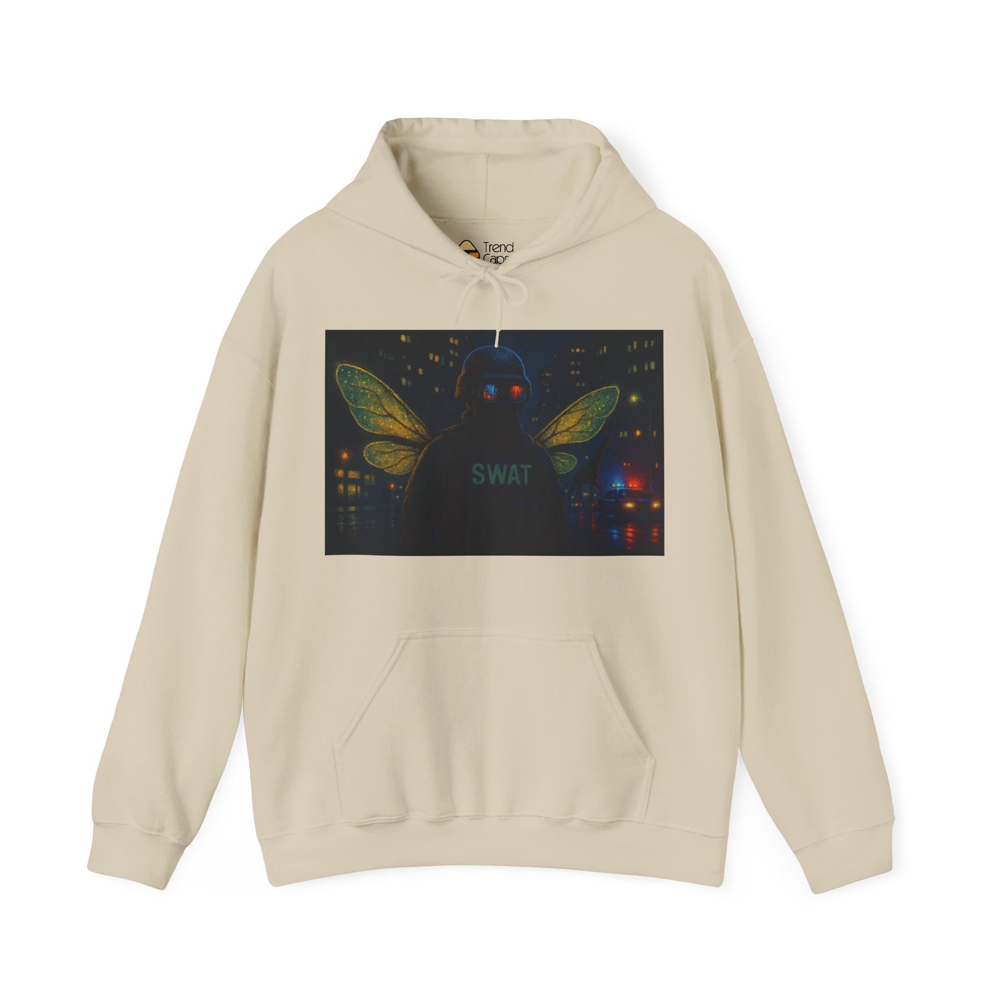 SWAT Team Looking for Escaped Giraffe in the City at Night Heavy Hoodie