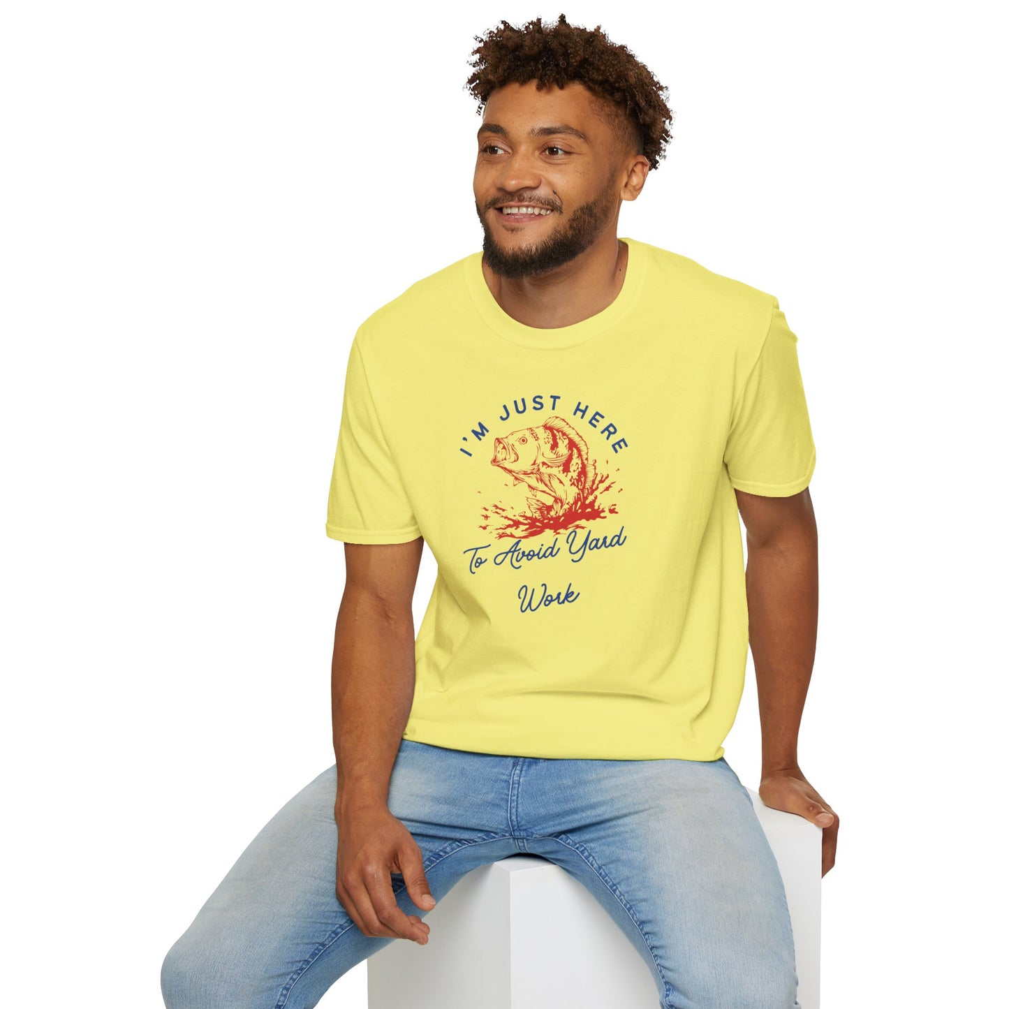 Fishing "I'm Just Here to Avoid Yard Work" T-Shirt