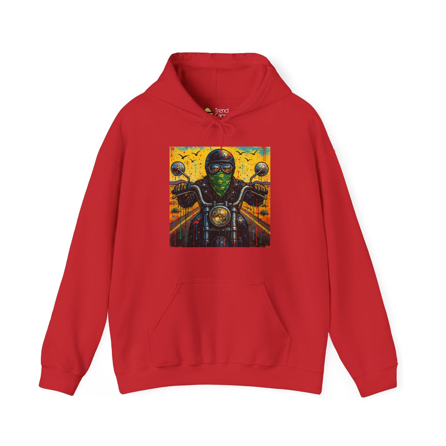 Biker Desert Road Spray-paint Heavy Hoodie