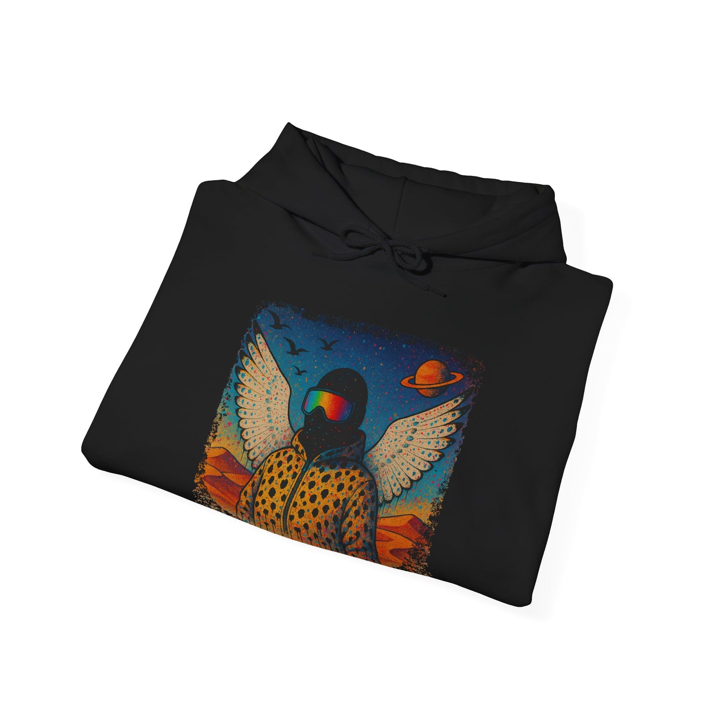 Desert Snowboarder Cosmic Spray-paint Distressed Heavy Hoodie