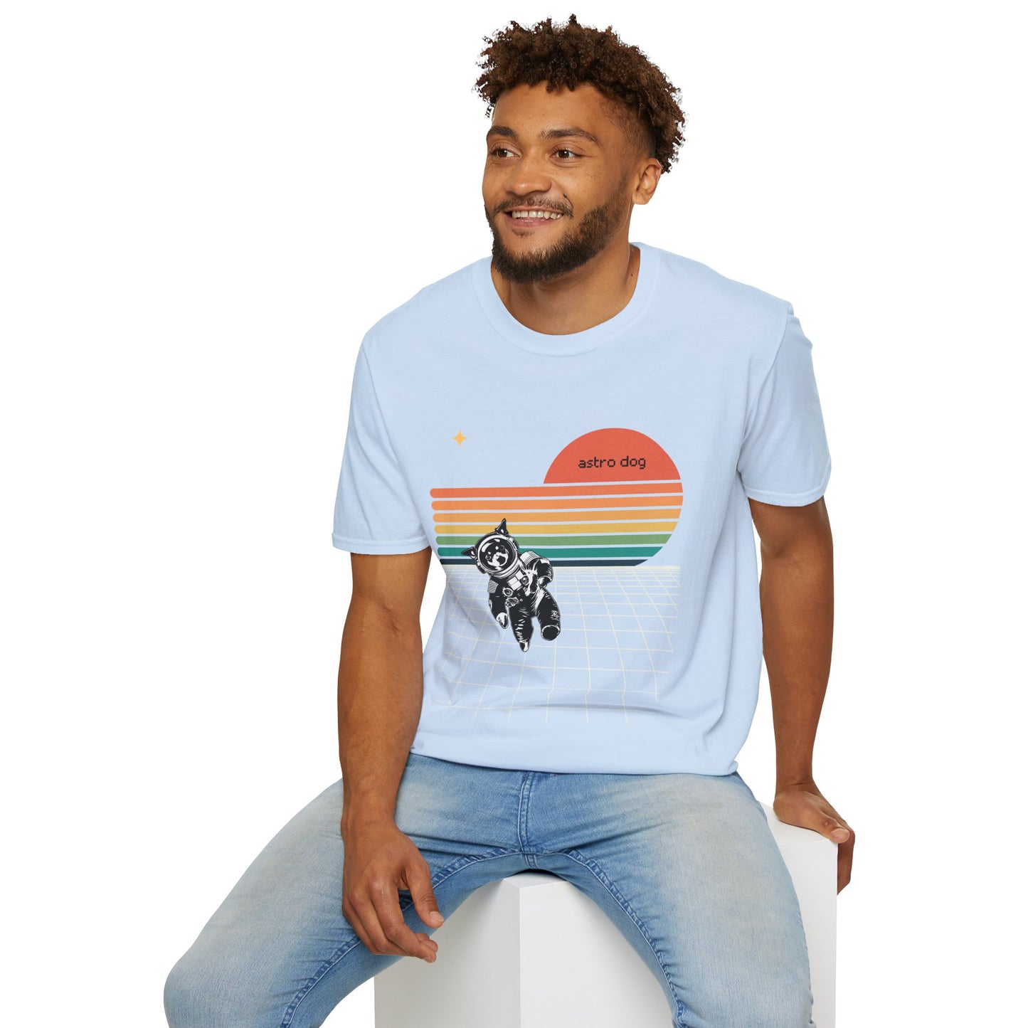 Retro Astro Dog Softstyle T-Shirt
