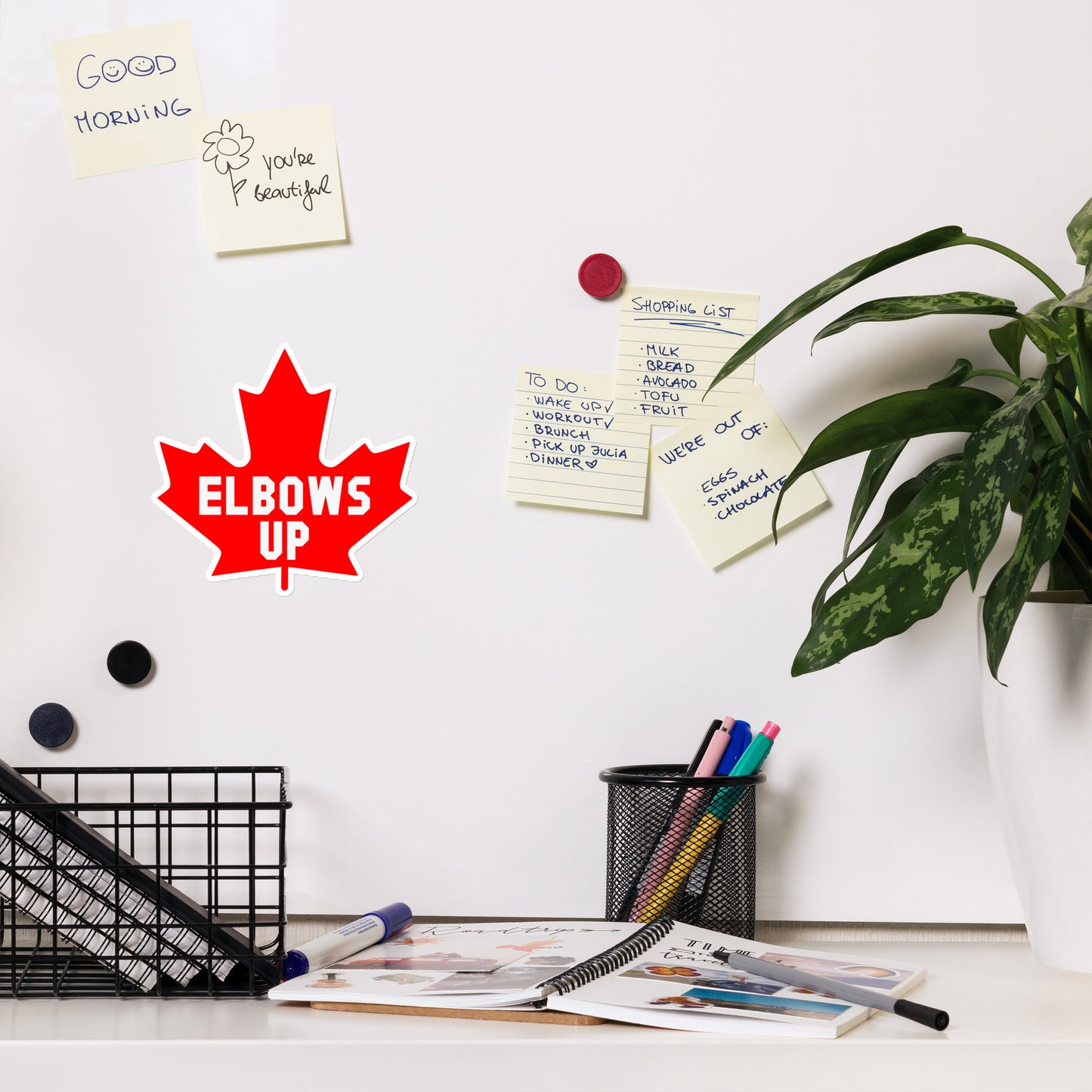 Elbows Up Maple Leaf Magnet