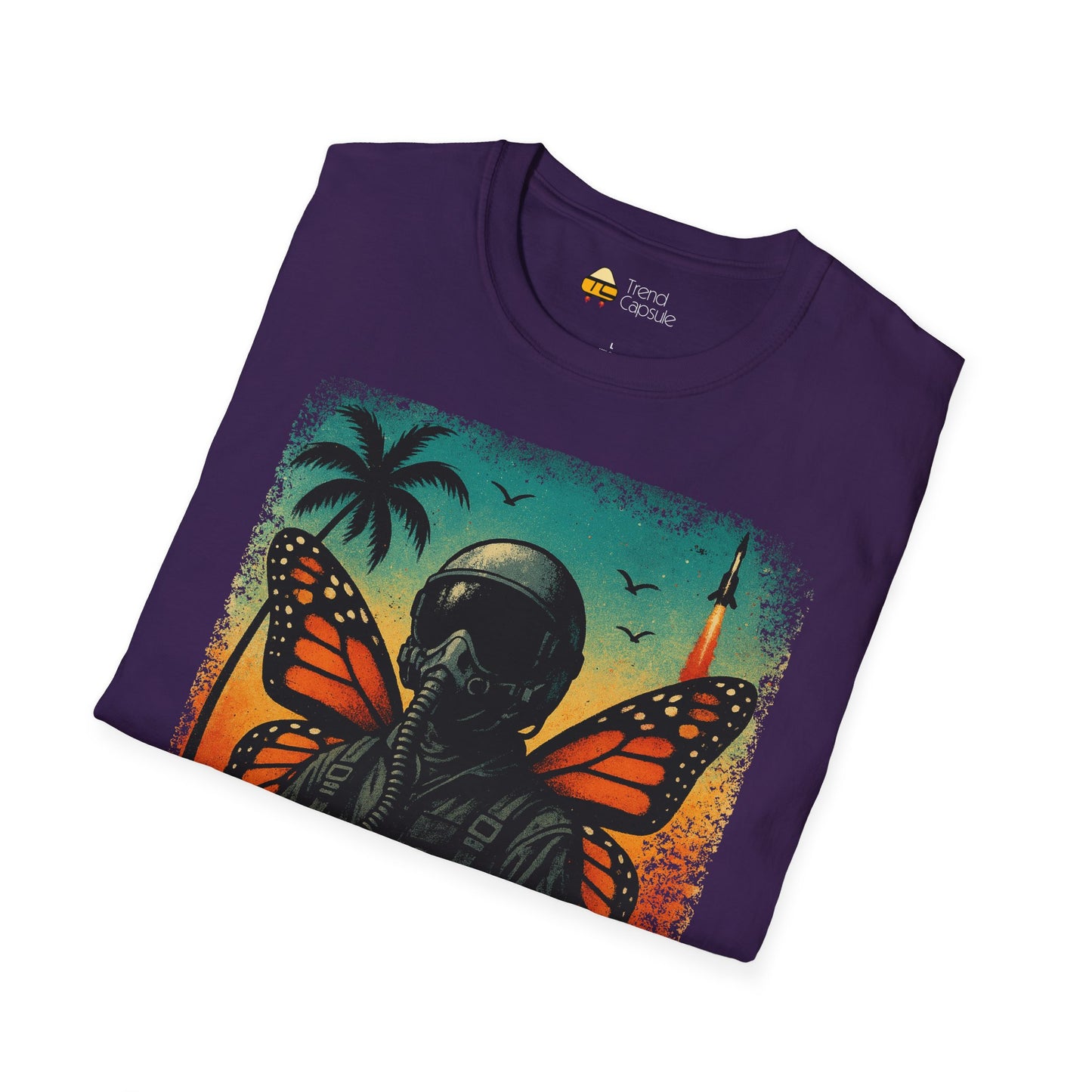 Vintage Jetfighter Summer Butterfly Softstyle T-Shirt