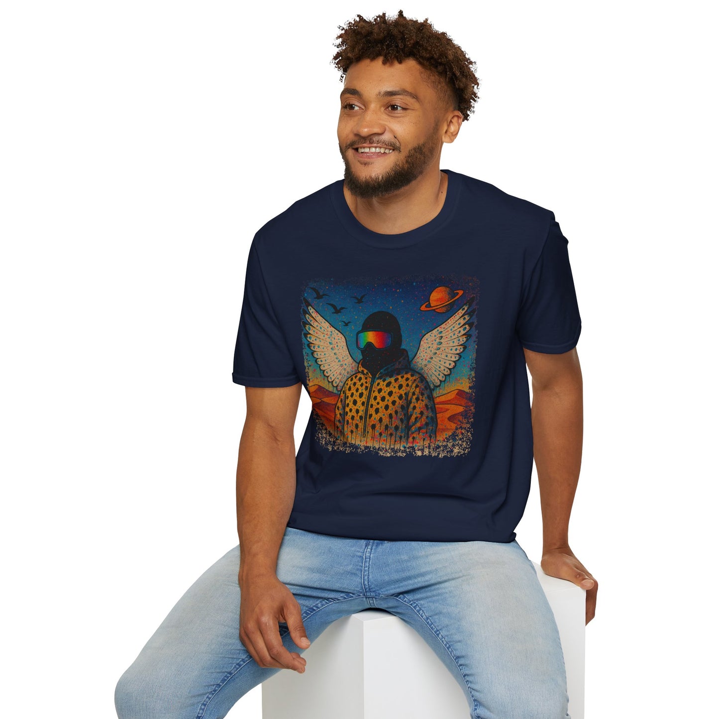 Desert Snowboarder Cosmic Spray-paint Softstyle T-Shirt