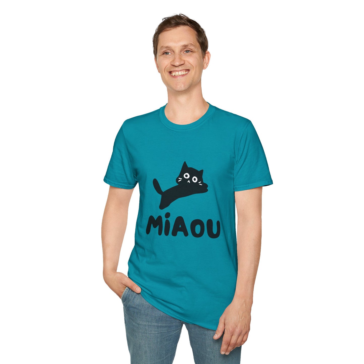 Playful Cat "MIAOU" Softstyle T-Shirt