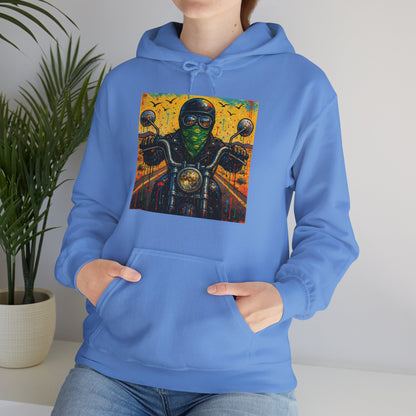 Biker Desert Road Spray-paint Heavy Hoodie