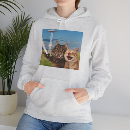 Cat UFO Selfie Heavy Hoodie