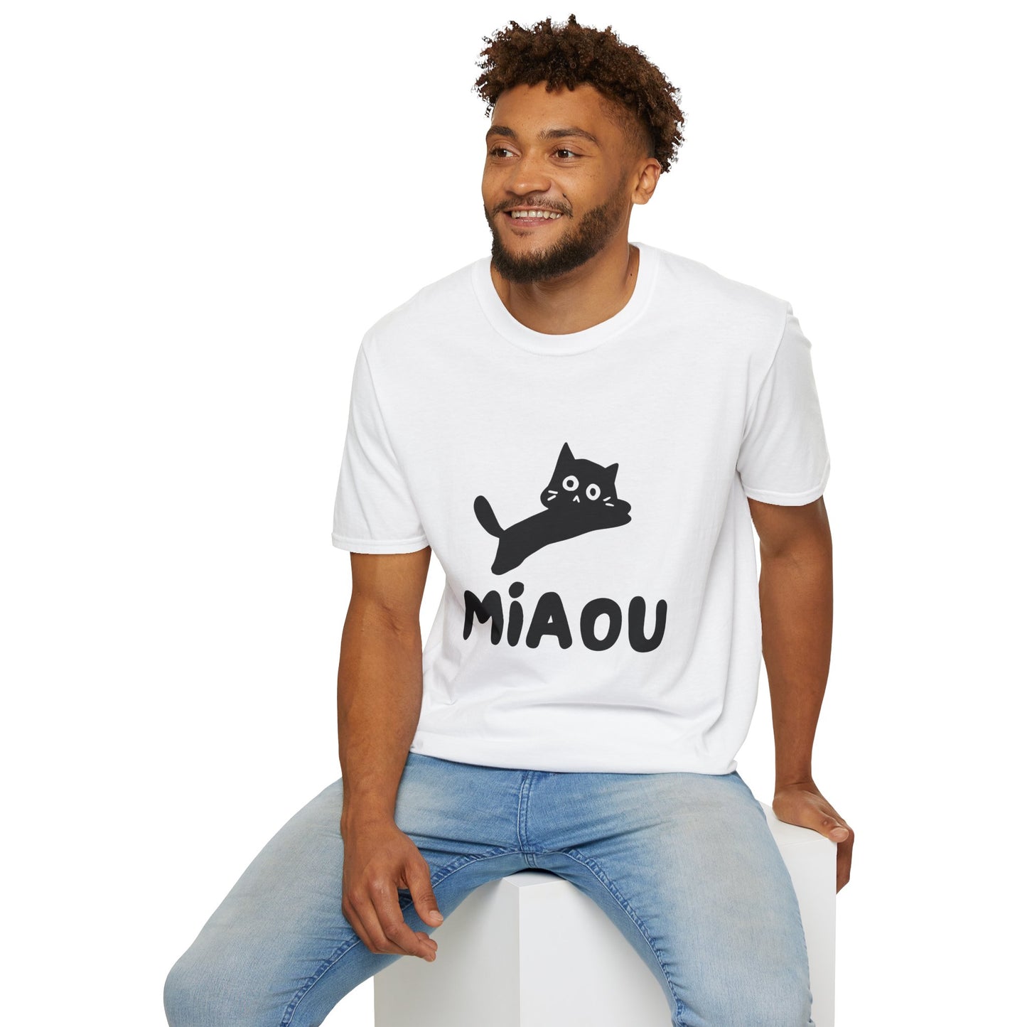 Playful Cat "MIAOU" Softstyle T-Shirt