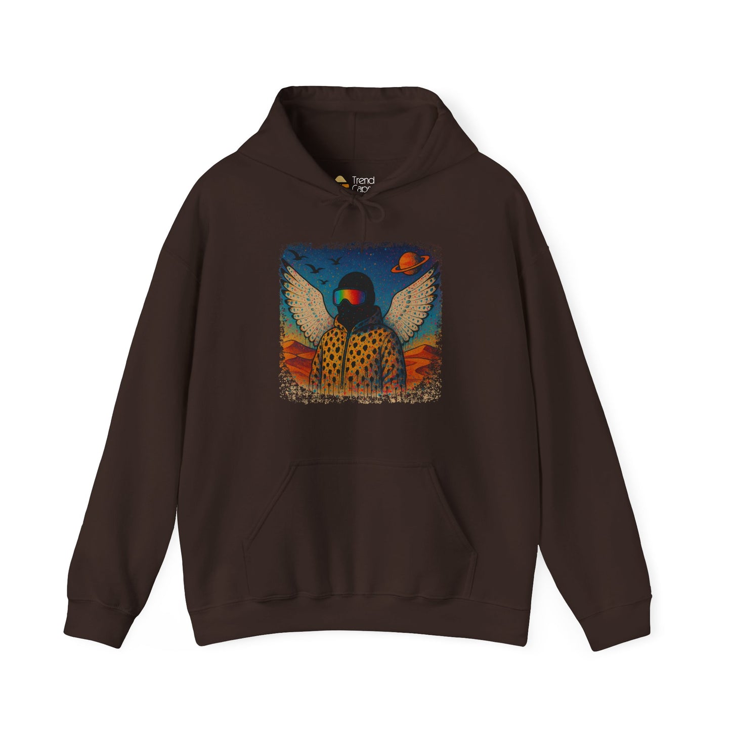 Desert Snowboarder Cosmic Spray-paint Distressed Heavy Hoodie
