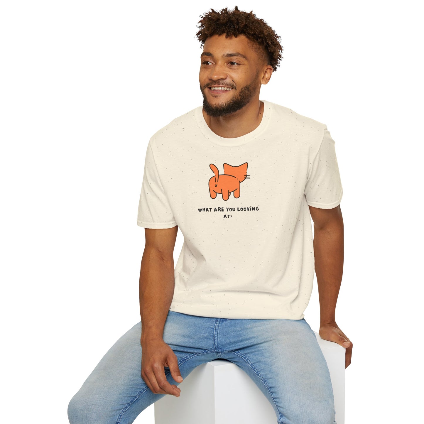 Funny Cat 'What Are You Looking At?' Softstyle T-Shirt