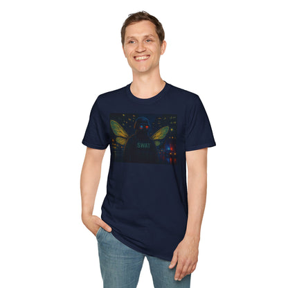 SWAT Team Looking for Escaped Giraffe in the City at Night T-Shirt