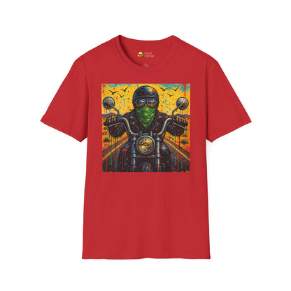 Biker Desert Road Spray-paint Softstyle T-Shirt