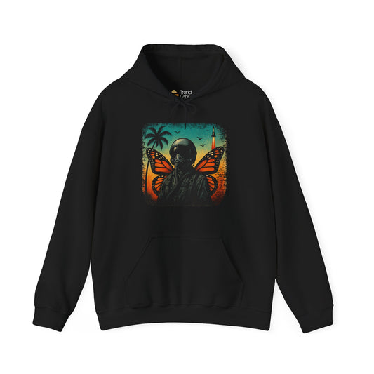 Vintage Jetfighter Summer Butterfly Heavy Hoodie