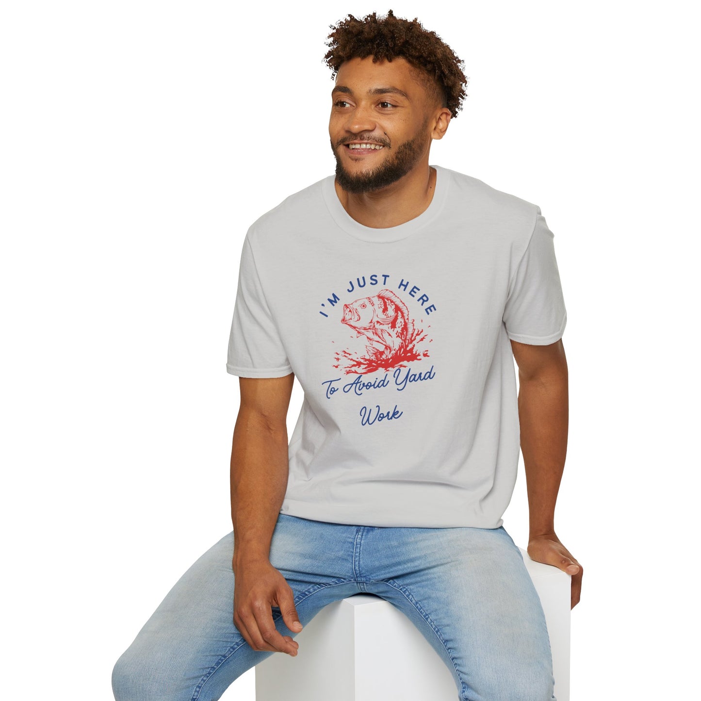 Fishing "I'm Just Here to Avoid Yard Work" T-Shirt