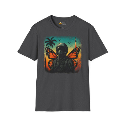 Vintage Jetfighter Summer Butterfly Softstyle T-Shirt