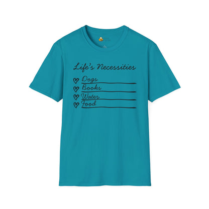 Life's Necessities Dogs & Books Softstyle T-Shirt