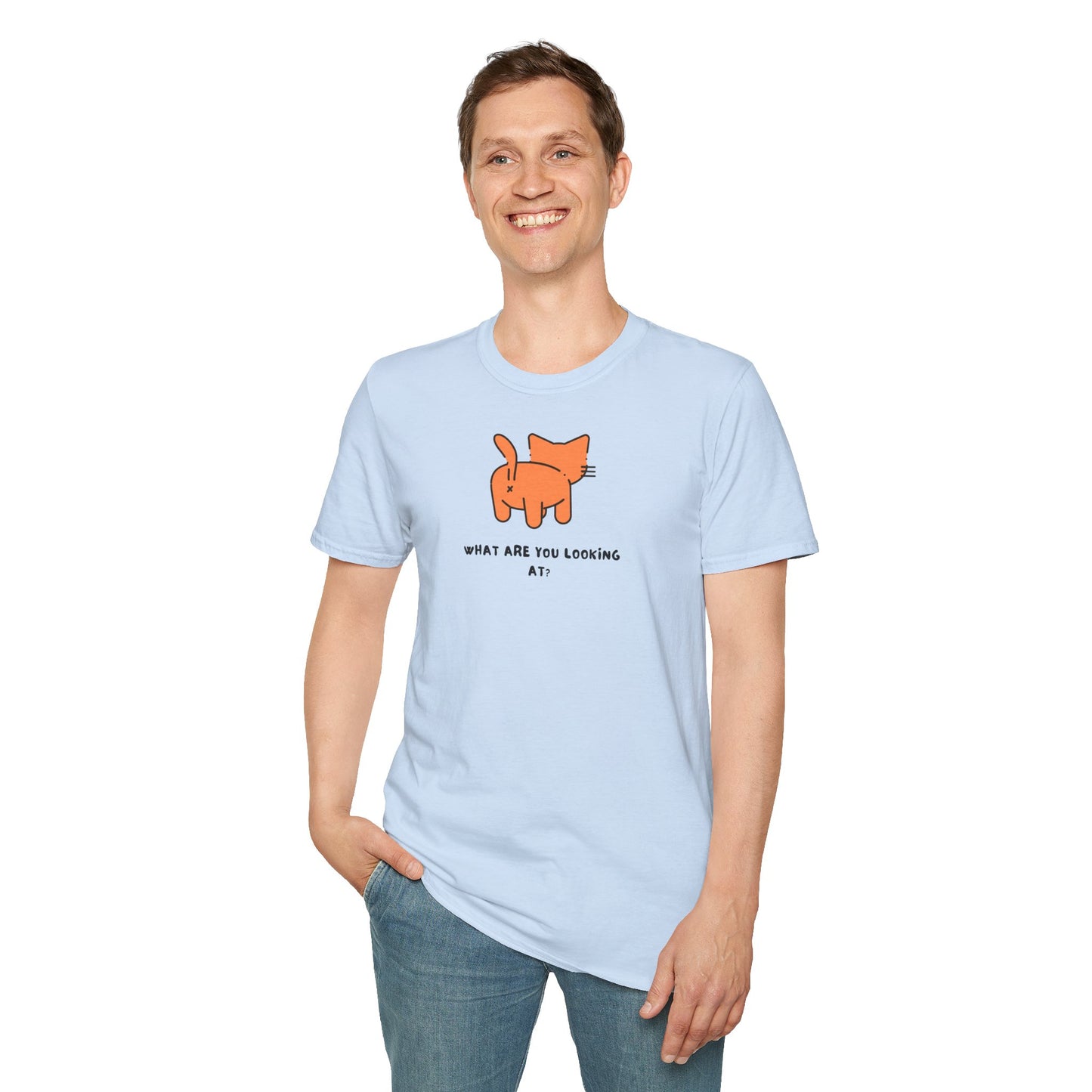 Funny Cat 'What Are You Looking At?' Softstyle T-Shirt