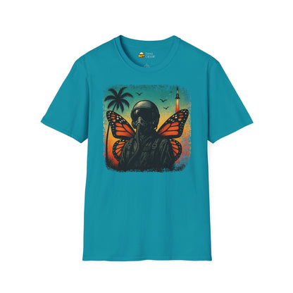 Vintage Jetfighter Summer Butterfly Softstyle T-Shirt