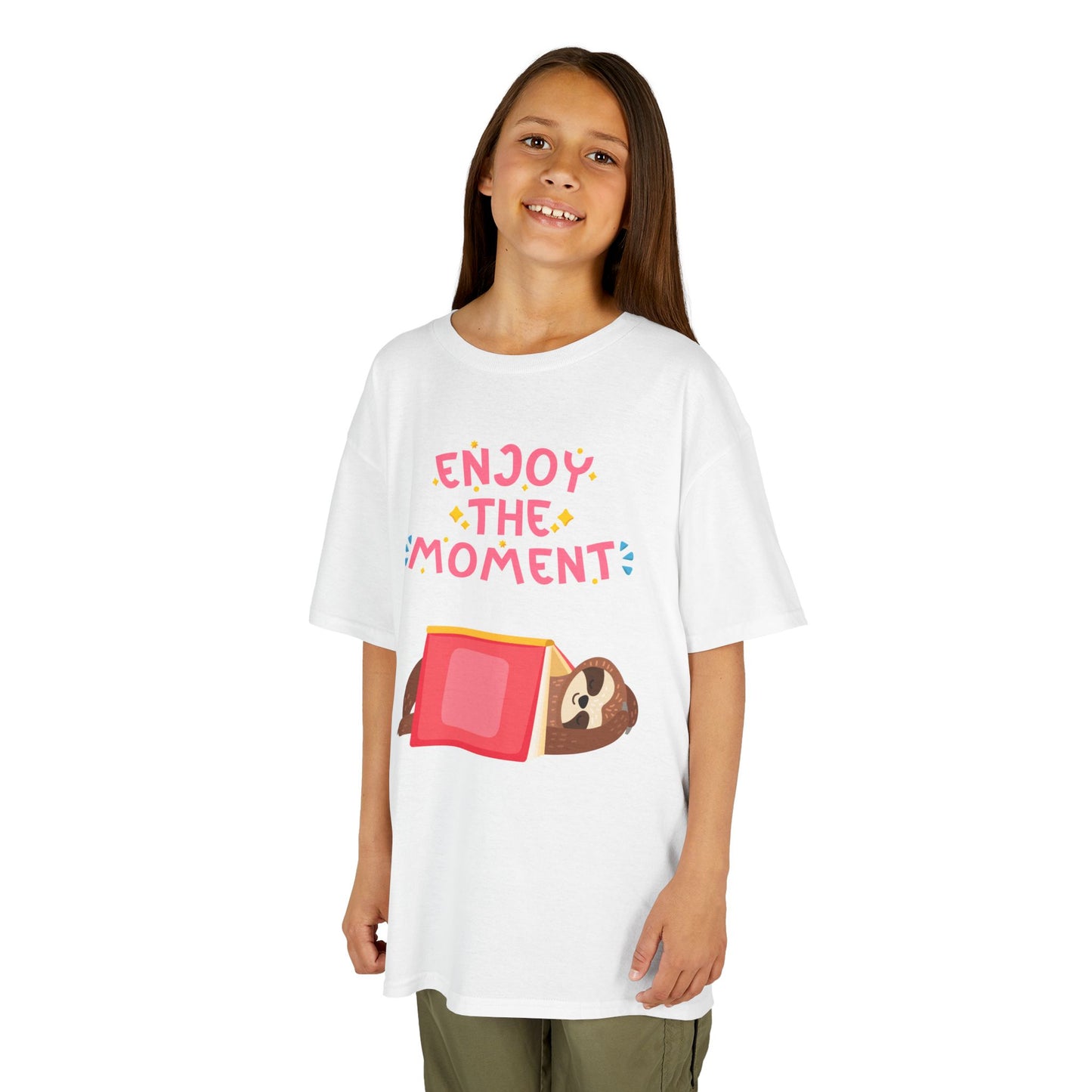 Youth's Enjoy the Moment Sloth Design T-Shirt