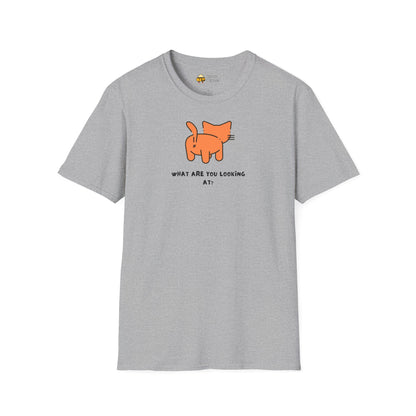 Funny Cat 'What Are You Looking At?' Softstyle T-Shirt